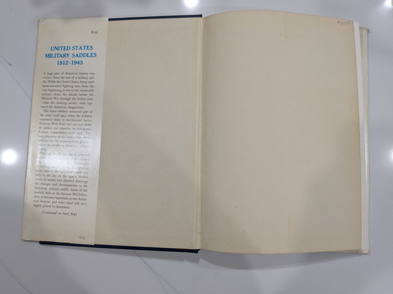 US Military Saddles: 1812-1943 - Randy Steffen | 1973 | 1st Edition | HC w/ DJ gallery