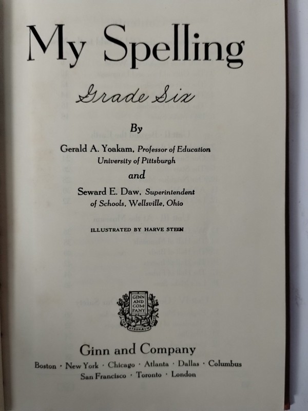 My Spelling Grade 6 by Yoakam & Daw 1943 Vintage School Textbook Ginn & Company gallery