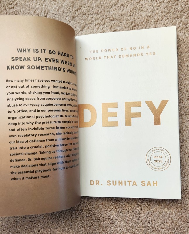 Defy by Dr. Sunita Sah (1/14/25, Paperback, Uncorrected Proof ARC)