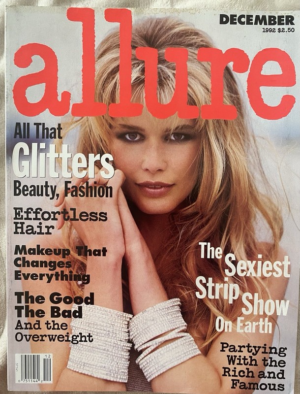 Allure magazine December 1992 Claudia Schiffer Naomi Campbell Eva Herzigova