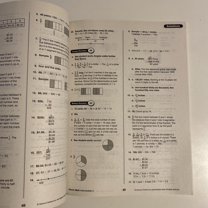 Saxon Math Intermediate 3 Solutions Manual By Stephen Hake 9781600325526 gallery