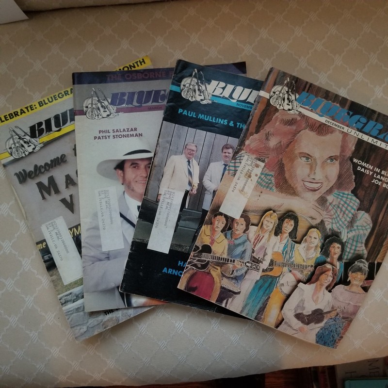 Lot of 4 Bluegrass Unlimited Magazines from 1989, Pre-owned
