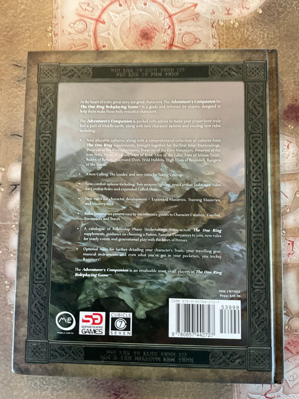 The One Ring RPG ADVENTURER'S COMPANION hardcover HC Cubicle 7 Lord of the Rings gallery