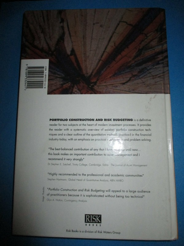 PORTFOLIO CONSTRUCTION AND RISK BUDGETING By Bernd Scherer - 2003 HC MINT gallery