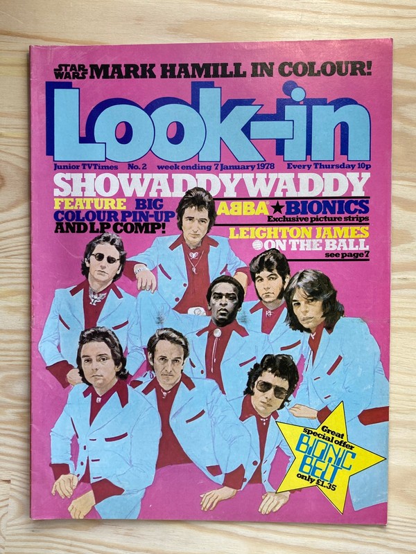 Look-In Magazine No 2 7 January 1978 Showaddywaddy Abba Bionics