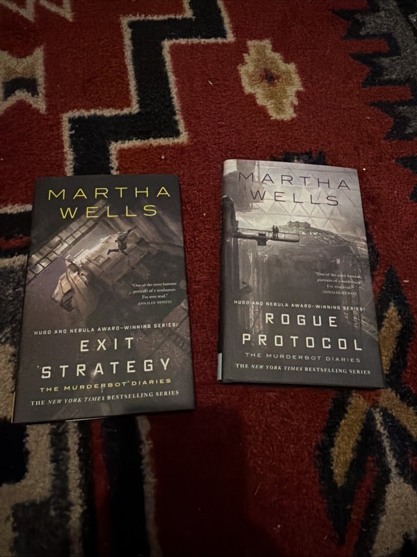 Murderbot Diaries 2 book lot – Rogue Protocol , Exit Strategy – Martha Wells