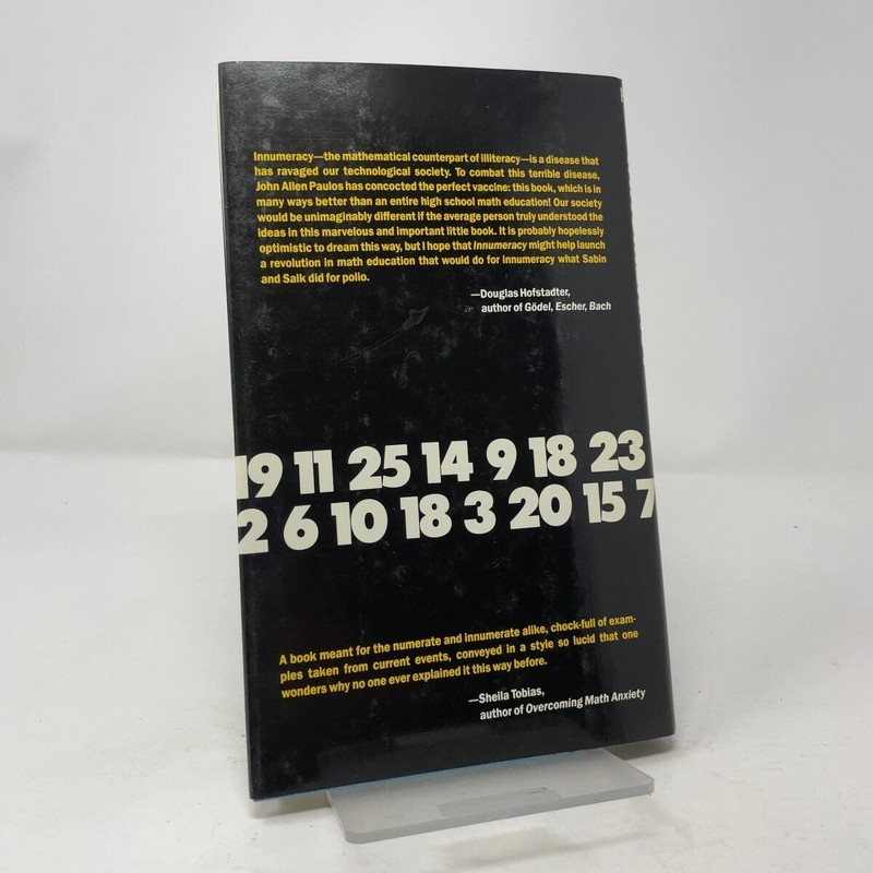 Innumeracy by John Allen Paulos HC First Edition Like New 1988 gallery