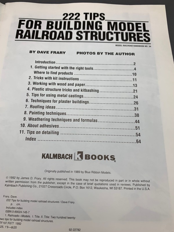 222 Tips for Building Model Railroad Structures, Dave Frary PUB0889 gallery