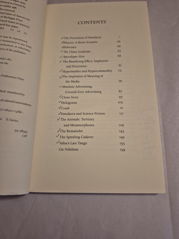 Simulacra and Simulation Jean Baudrillard TPB Postmodern Philosophy Theory gallery