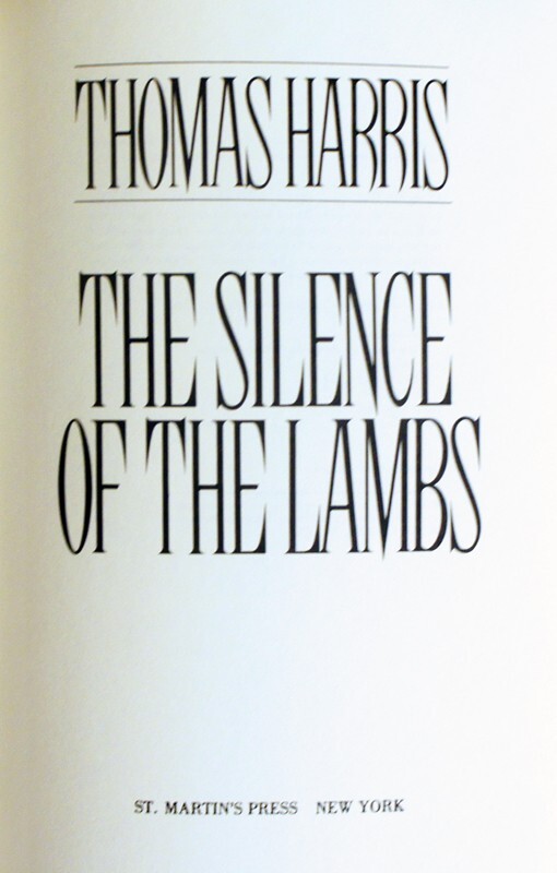 SIGNED - THE SILENCE OF THE LAMBS, Thomas Harris, Not Incribed (Anthony Hopkins) gallery