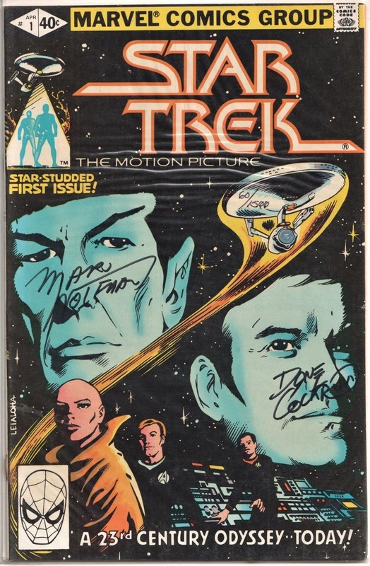 STAR TREK #1 DYNAMIC FORCES SIGNED MARV WOLFMAN DAVE COCKRUM 1980 MARVEL COMICS