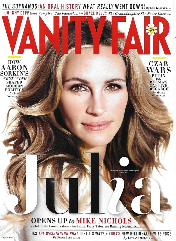 Julia Roberts Vanity Fair Magazine The Sopranos Washington Post West Wing 2012
