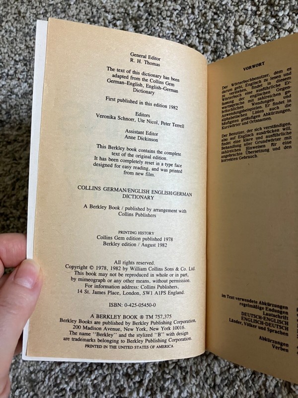 Collins German-English English-German, Collins, 1982 Paperback gallery