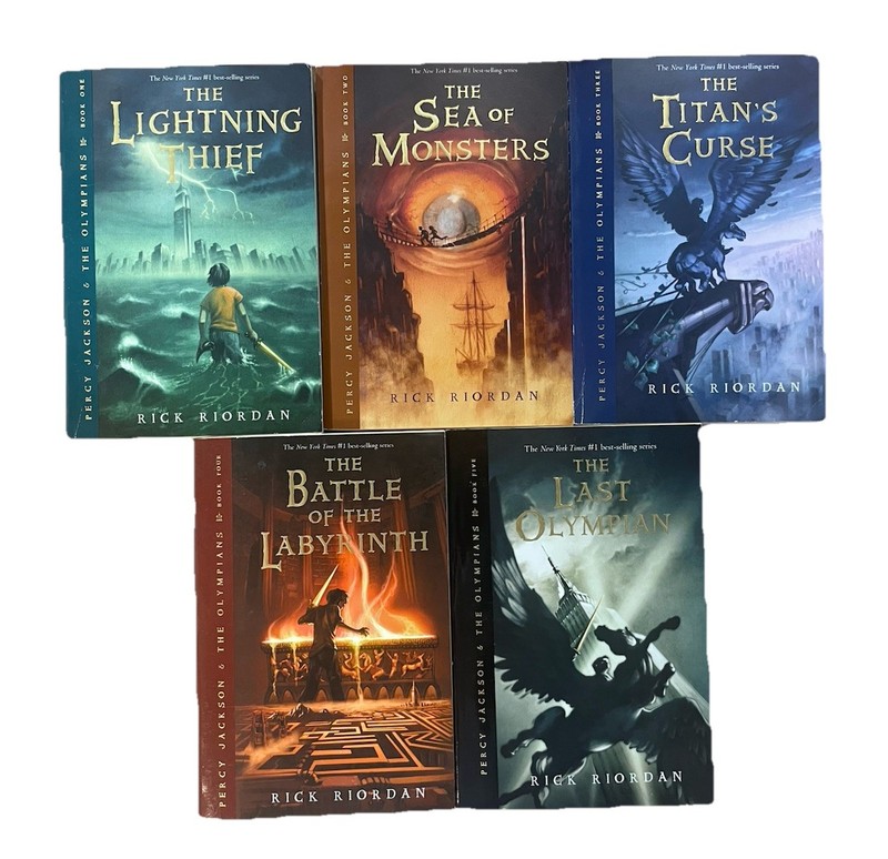 Percy Jackson and the Olympians Rick Riordan Original Cover Art COMPLETE set PPB
