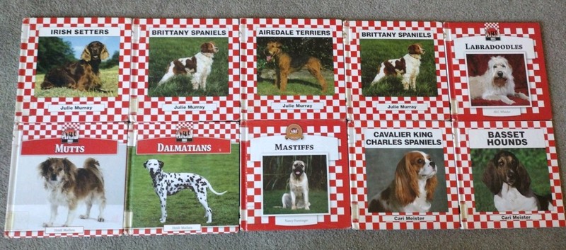 Vintage Checkerboard Animal Library Dogs Breeds Hardcover Book Lot 10 Count