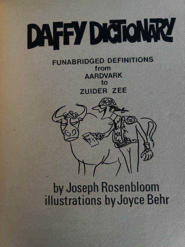Daffy dictionary by Joseph Rosenbloom, Joyce Behr paperback gallery