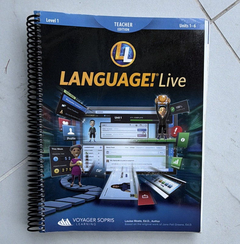 Voyager Sopris LANGUAGE! Live Level 1 Teacher’s Edition Units 1-6 Spiral