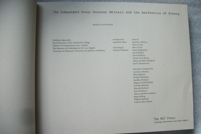 The Independent Group: Postwar Britain and the Aesthetics of Plenty - MIT Press gallery