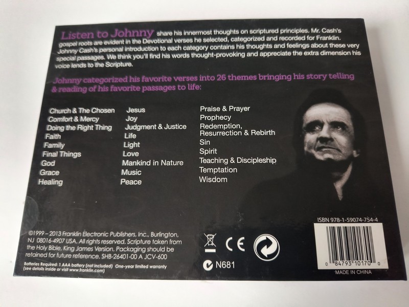 Franklin JCV-600 Scripture Reflections By Johnny Cash MP3 Player + 2 Bonus CDs gallery