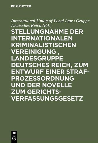 Stellungnahme Der Internationalen Kriminalistischen Vereinigung, Land (Hardback)
