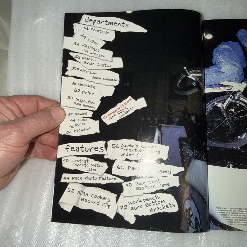 Transworld Bmx Bicycle Magazine Brian Castillo/ Jun/2003 /Good F17A gallery