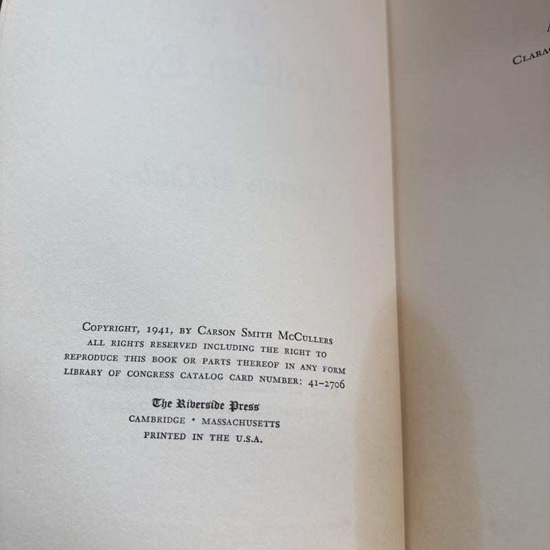 Carson McCullers / Reflections in a Golden Eye 1941 HC DJ Houghton Mifflin 1st gallery