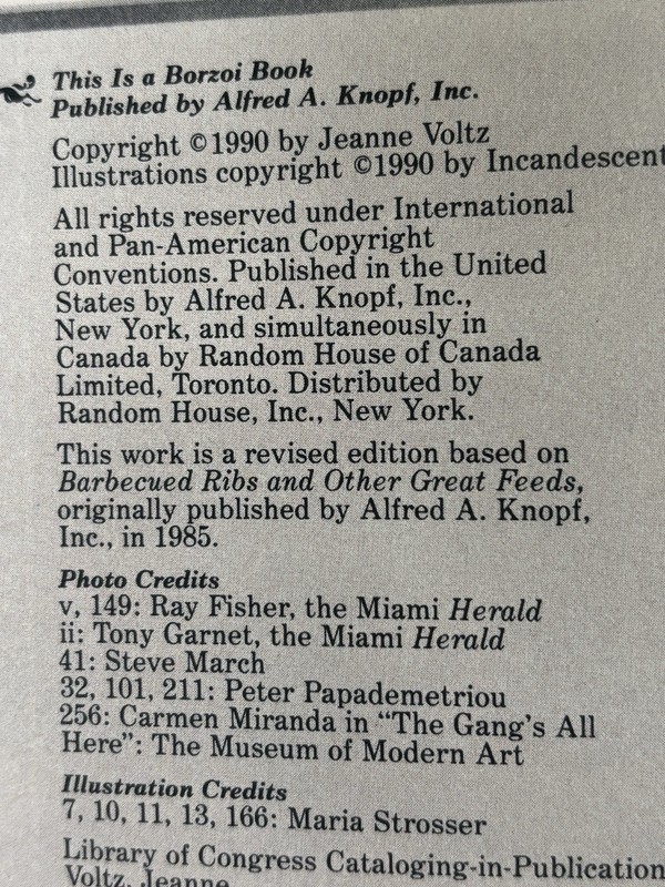 Vintage Barbecued Ribs, Smoked Butts Other Great Feeds HC 1990 DJ Jeanne Voltz gallery