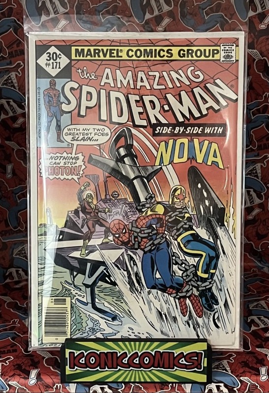 AMAZING SPIDER-MAN #171 – AUG 1977 – NOVA APPEARANCE – NM- (9.2) WHITMAN VARIANT