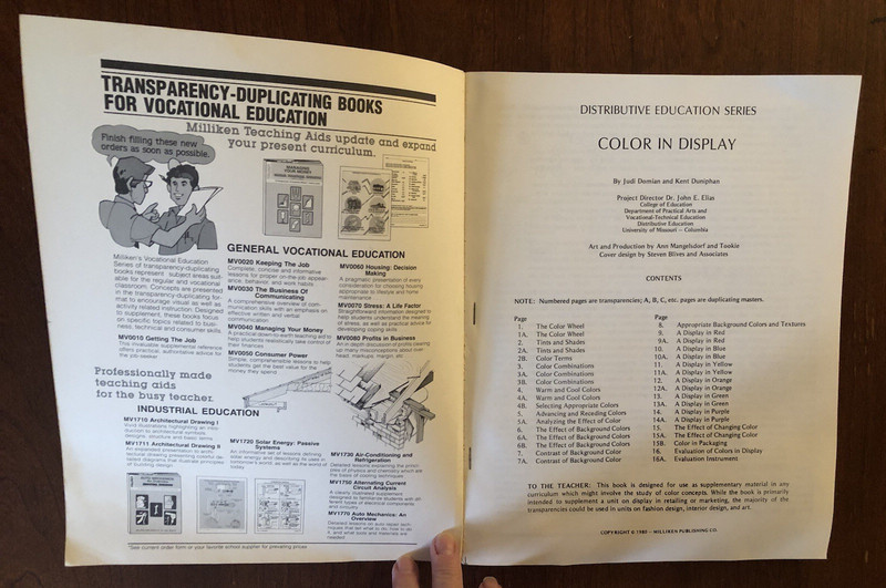 Milliken Full Color Transparency Duplicating Book Color in Display ART Teaching gallery