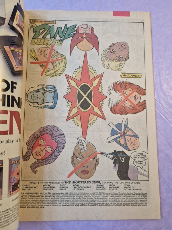 The Uncanny X-Men #249 Marvel Comics 1989 in Excellent Condition 8.5 VF+ gallery