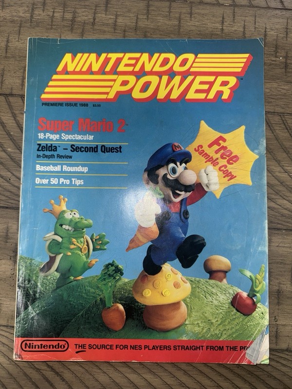 Nintendo Power Premiere Issue 1988 Intact Poster and Inserts