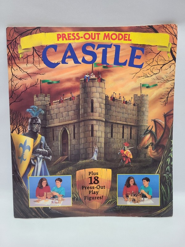 1993 Press Out Model Castle Medieval Press Out & Play Watermill Press Rare Book