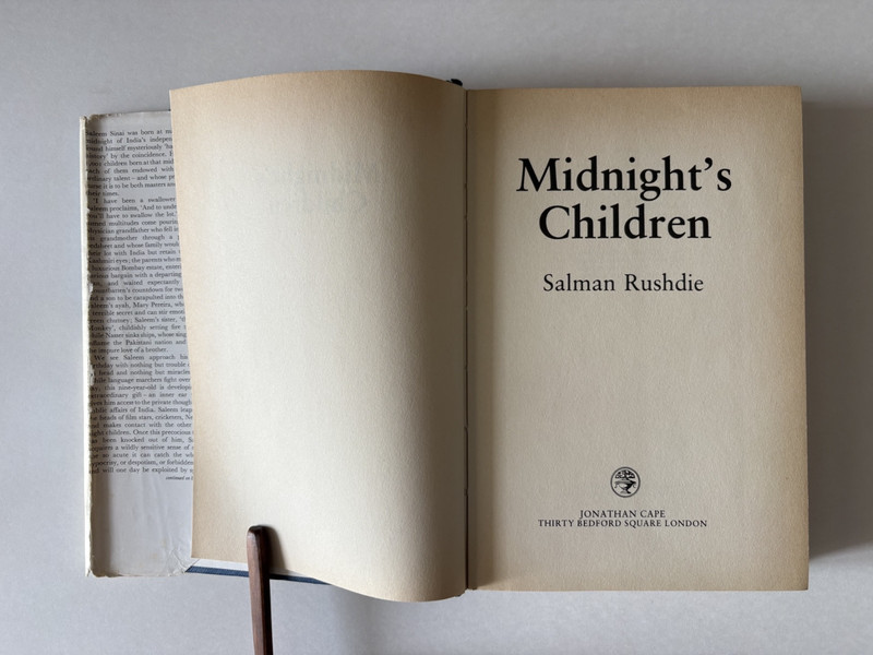 Salman Rushdie / MIDNIGHT'S CHILDREN 1st Edition, 2nd Print (UK) Hardcover -1981 gallery