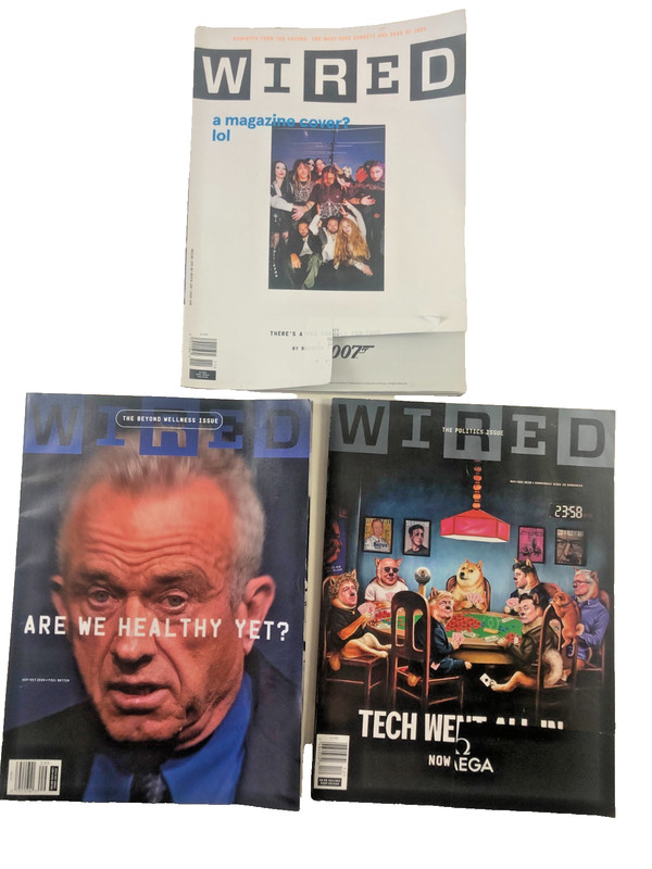 Lot of 3 Wired Magazines Nov/Dec ’23 Sep/Oct’25 +NovDec’25 Politics:Tech All In