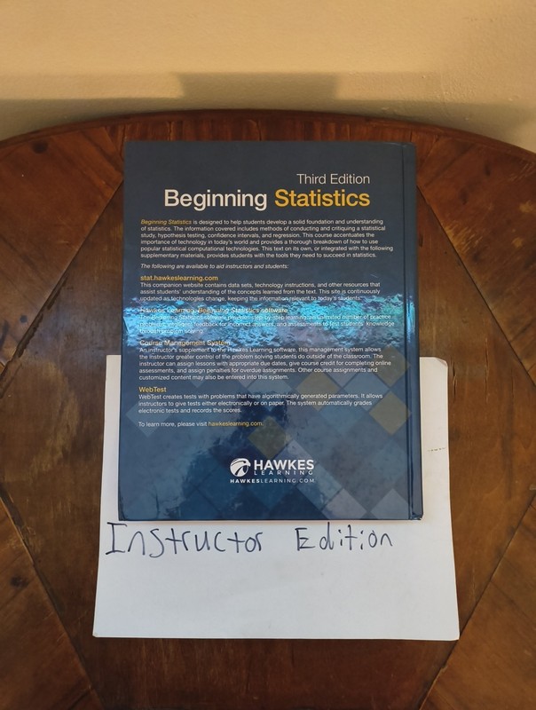 Instructor Edition: Beginning Statistics 3e Textbook by Hawkes Learning gallery