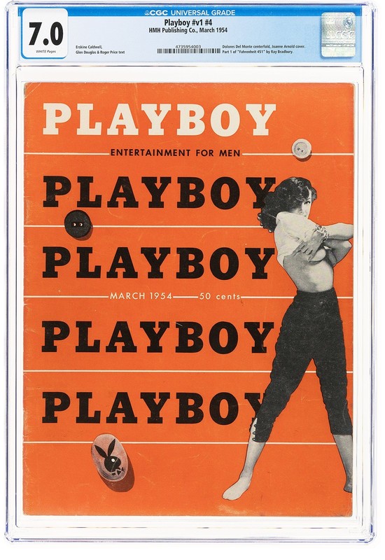 Playboy #4 (HMH, March 1954) CGC Graded 7.0 White Pages Delores Del Monte
