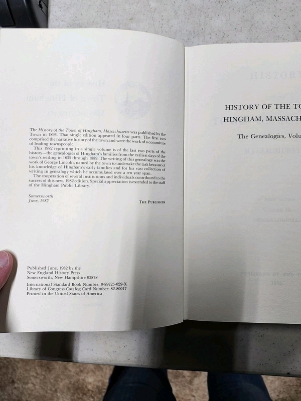 HISTORY OF THE TOWN OF HINGHAM, MASSACHUSETTS By George Lincoln - Hardcover gallery