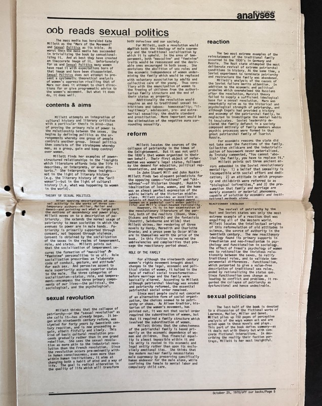 Vintage 1970 Issue "Off Our Backs A Women's Liberation Bi-Weekly" Newspaper gallery