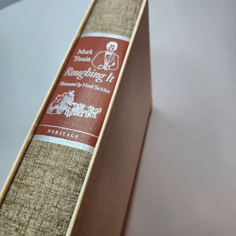 Roughing It Mark Twain Heritage Press 1972 Vtg HC Book Illustrated Slipcover Box