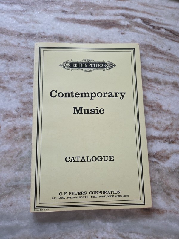 Edition Peters Contemporary Music Catalogue CF Peters Corporation