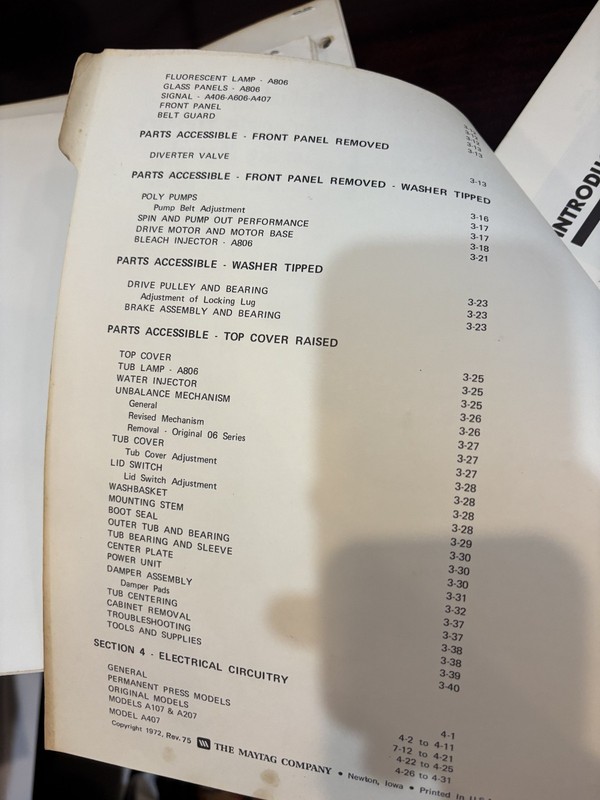 ORIG. Maytag 1972 SERVICE MANUAL A407 SA407S A107 A107S A207 A207S & MUCH MORE gallery
