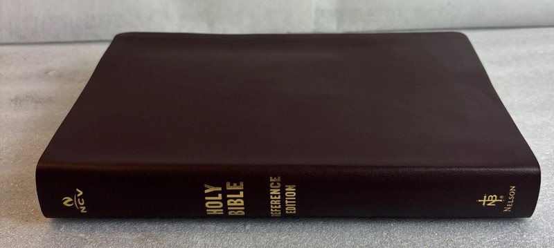 NCV Center Column Reference Bible Burgundy Bonded Leather Red Letter gallery