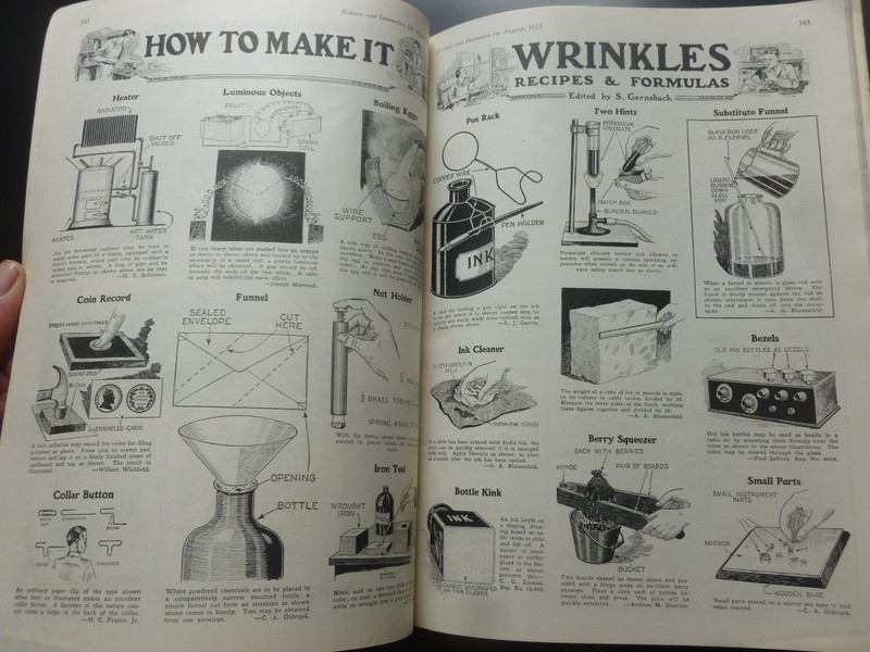 Hugo Gernsback [Editor] – SCIENCE AND INVENTION August 1925 – Ray Cummings gallery
