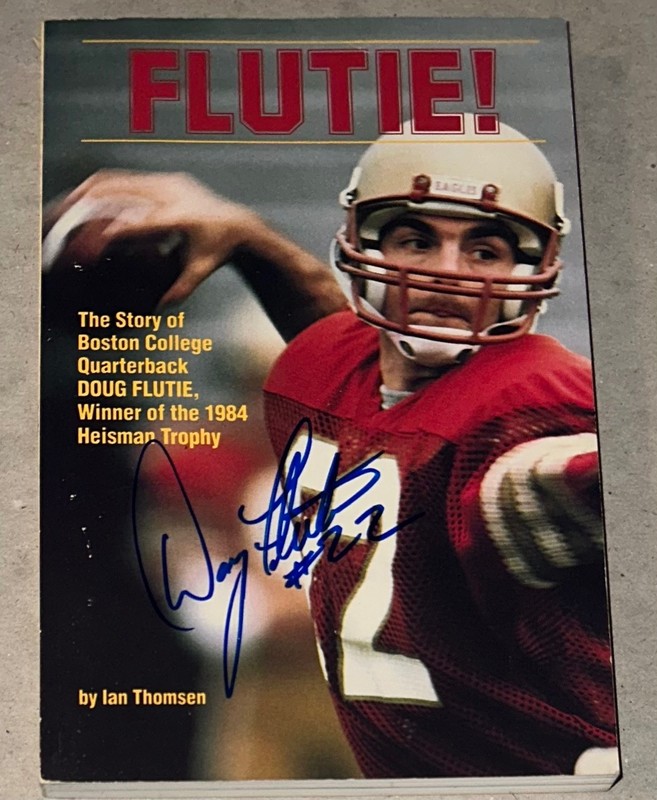 DOUG FLUTIE SIGNED BOOK THE STORY OF BOSTON COLLEGE QUARTERBACK 1984 HEISMAN PB