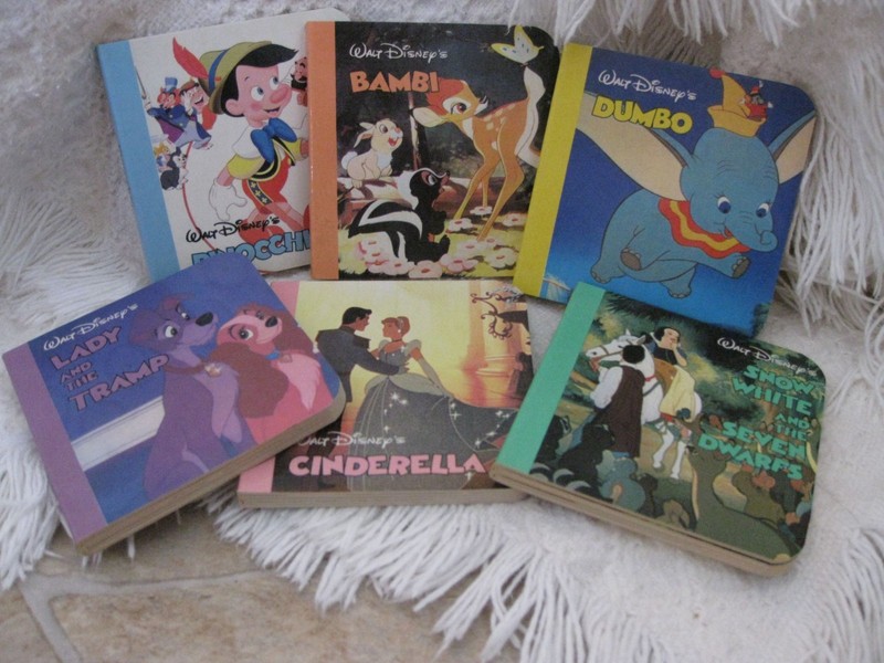 Disney Classics~ Sturdy~MINI BOARD-BOOKS ~ Lot of 6 ~ by Derrydale Books ~1989