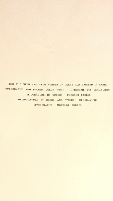 1930s Verve French Review of Art Magazine No 5-6 Typo Helio Litho Paris gallery