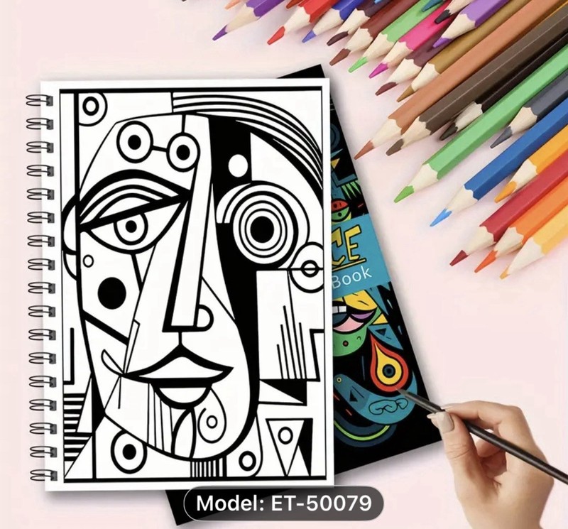 8 X 11 Spiral Bound Adult Coloring Book Picasso Face NEW Shipping Included gallery