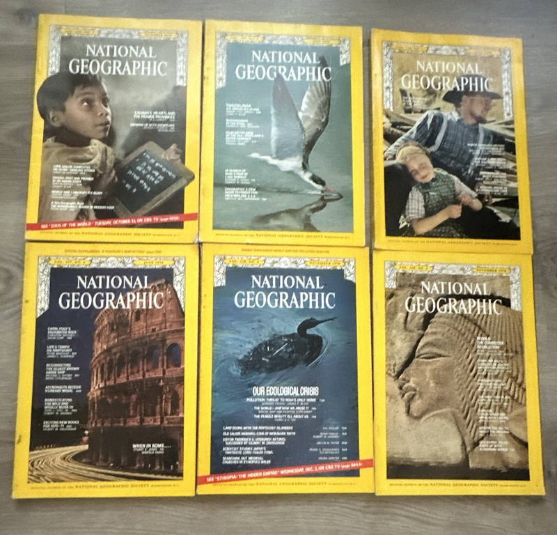 National Geographic Magazine Lot Of 6 Issues 1970 May Jun Jul Oct Nov Vol 138