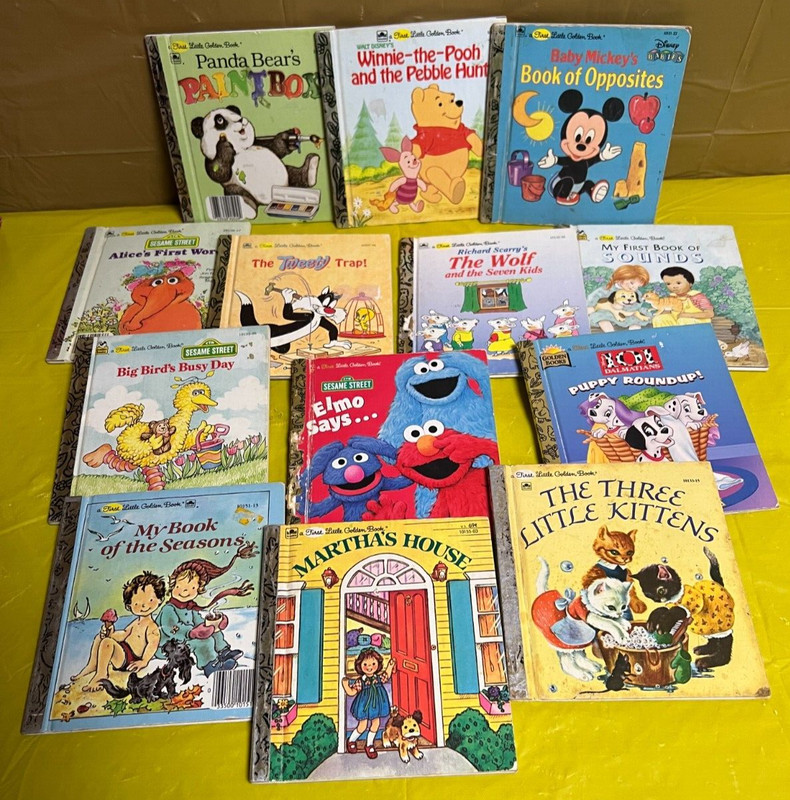 mini Golden – lot of 13-Pooh/Elmo/Season/Sounds plus – 6 x 5 inches