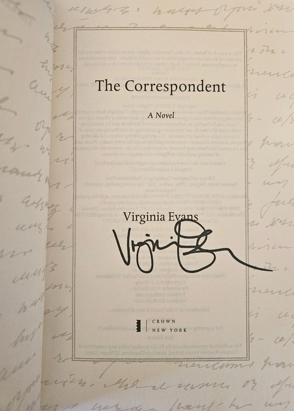The Correspondent by Virginia Evans SIGNED New Hardcover